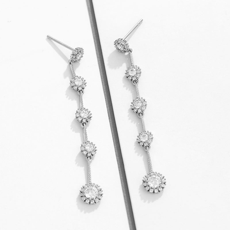 Sunflower Earrings Elegant Long Tassel Earrings