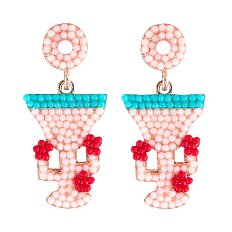 Halloween Gift Candle Stand Rice Bead Earrings Women