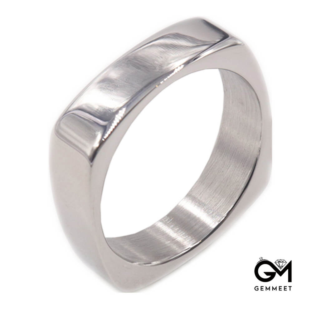 Stainless Steel Rectangular Ring for Men