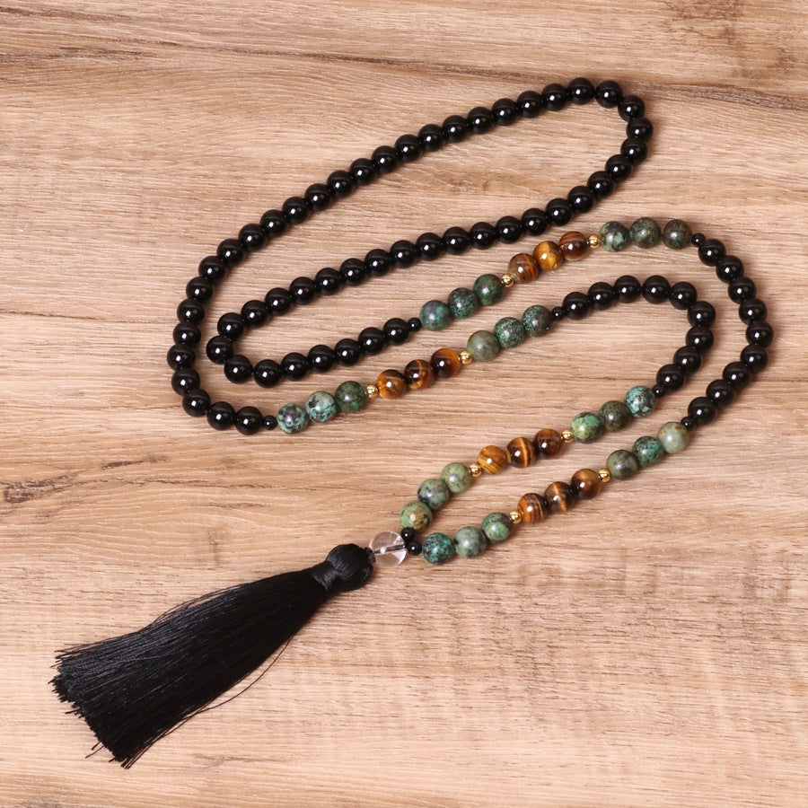 Elegant Bohemian Rosary Necklace