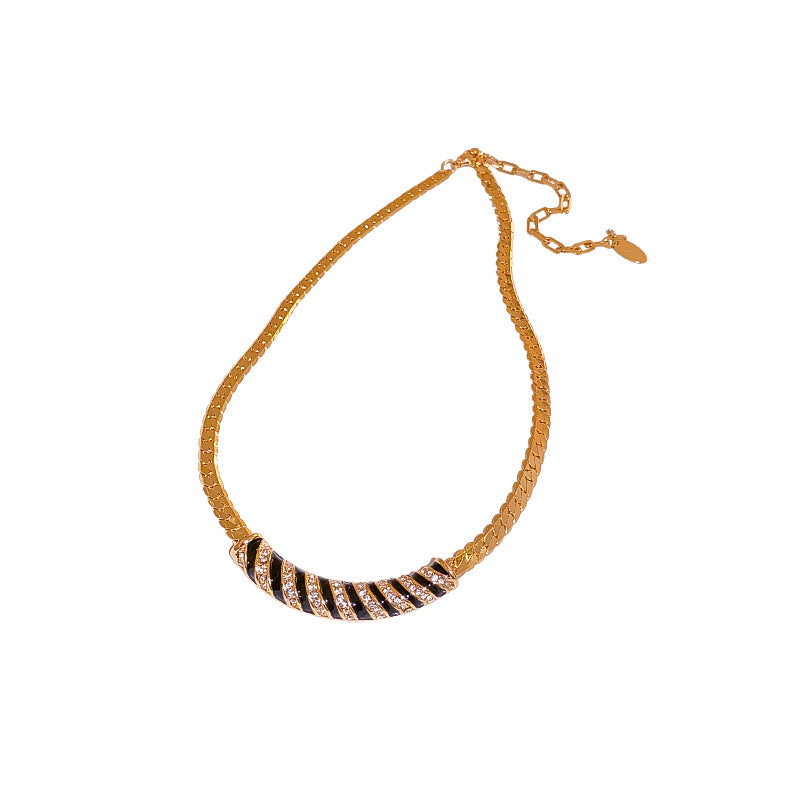 Electroplated Zircon Arc Necklace