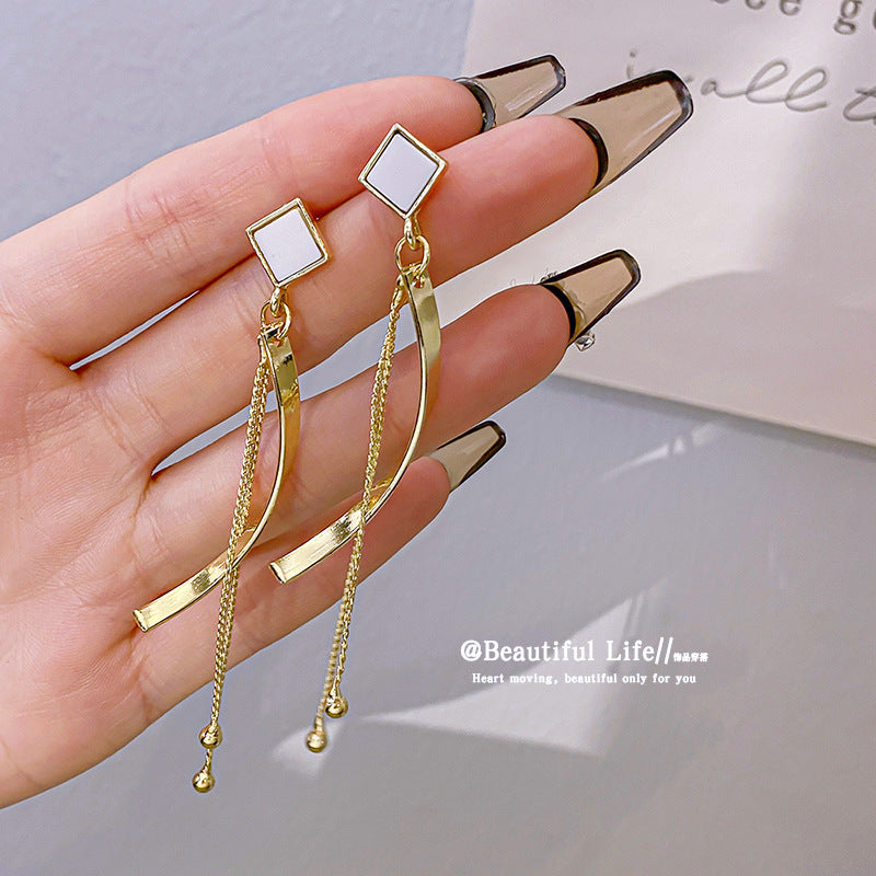 Design Sense Geometric Fringe Alloy Stud Earrings