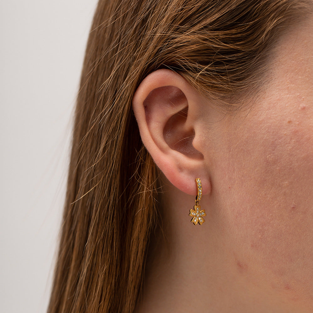 Vintage Light Luxury High-grade Snow Pendant Earrings