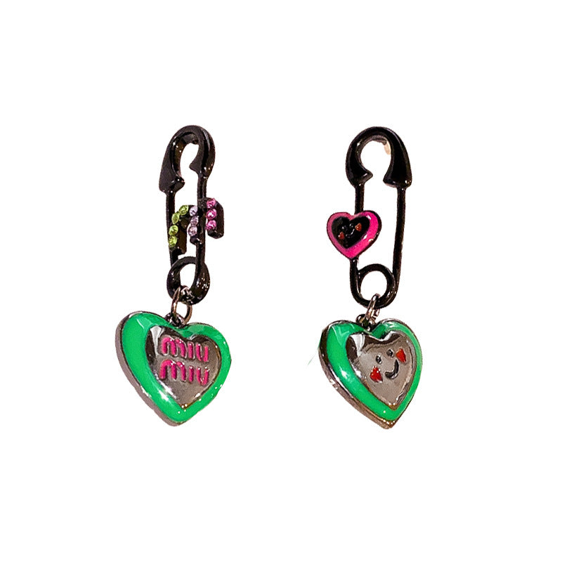 Silver Pin Love Letter Pin Earrings