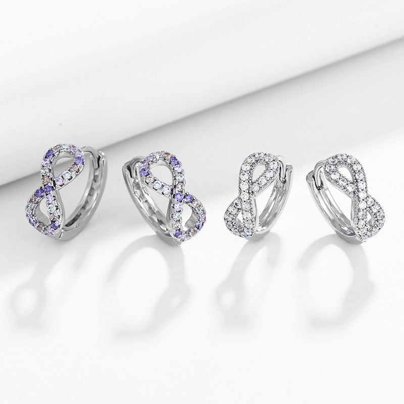 Figure 8 Full-studded Zircon Niche Temperament Earrings