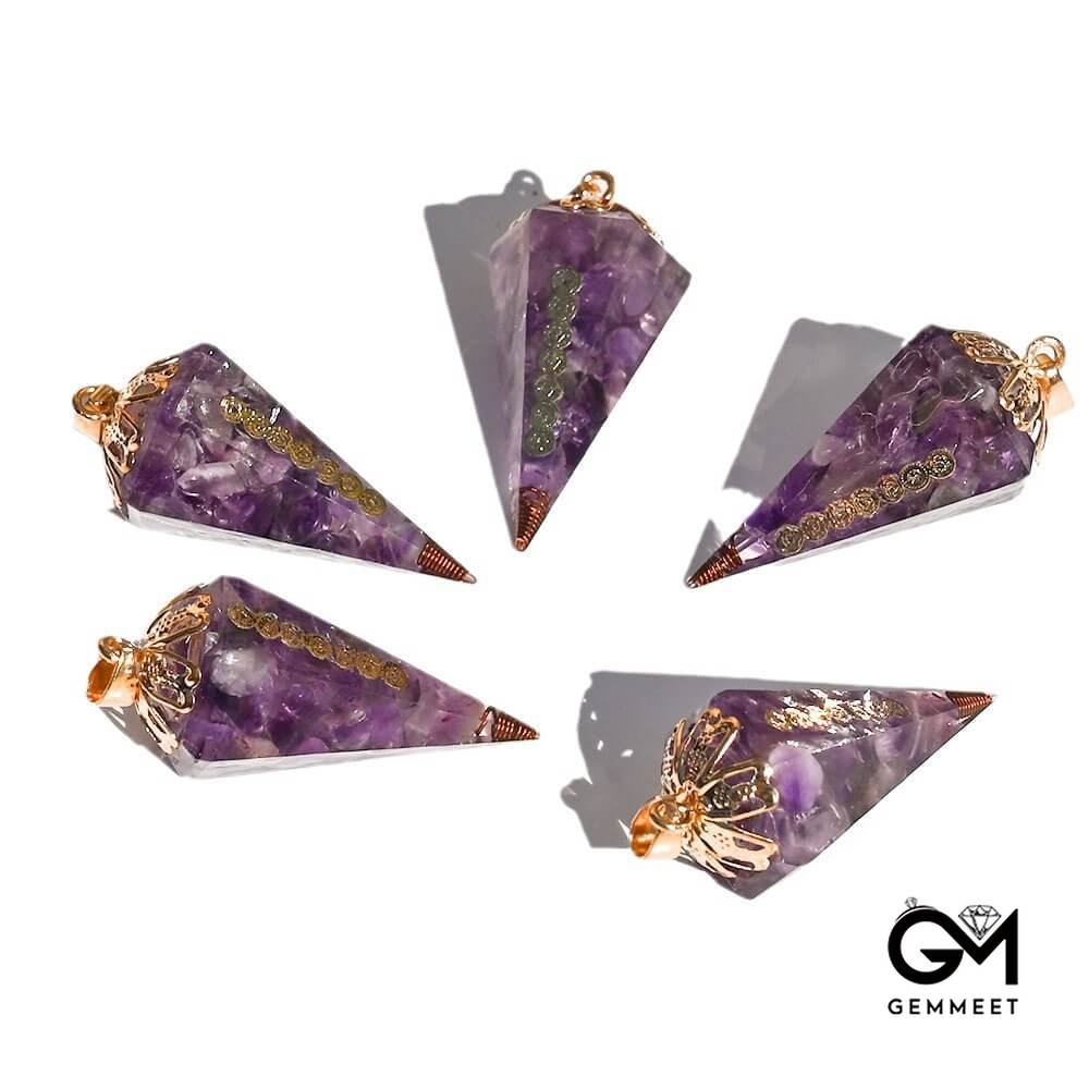 Crystal Agate Hexagon Symbol Pendant Necklace