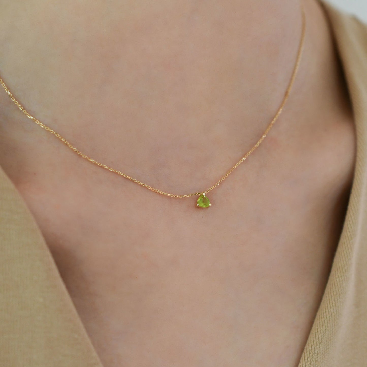 Simple Peridot Necklace