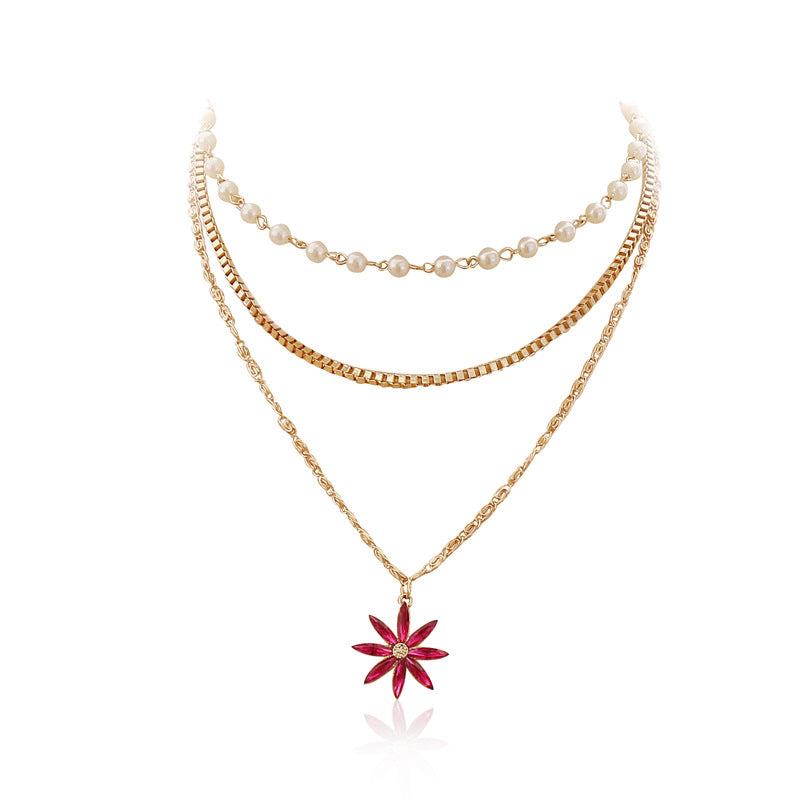 Pearl Flower Multilayer Necklace