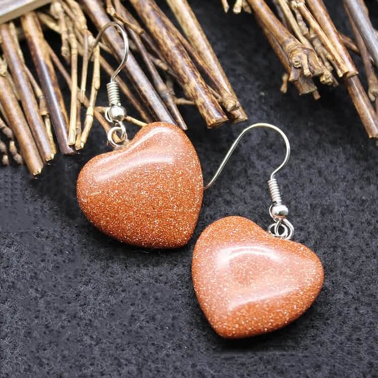 Crystal Heart Healing Earrings