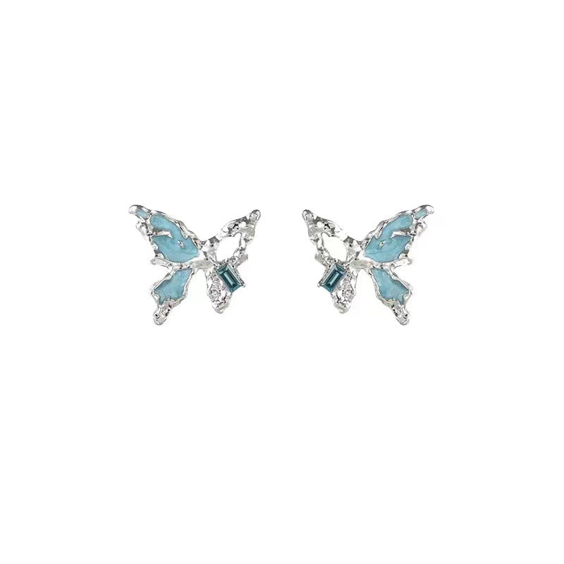 Irregular Hollow Butterfly Stud Earrings