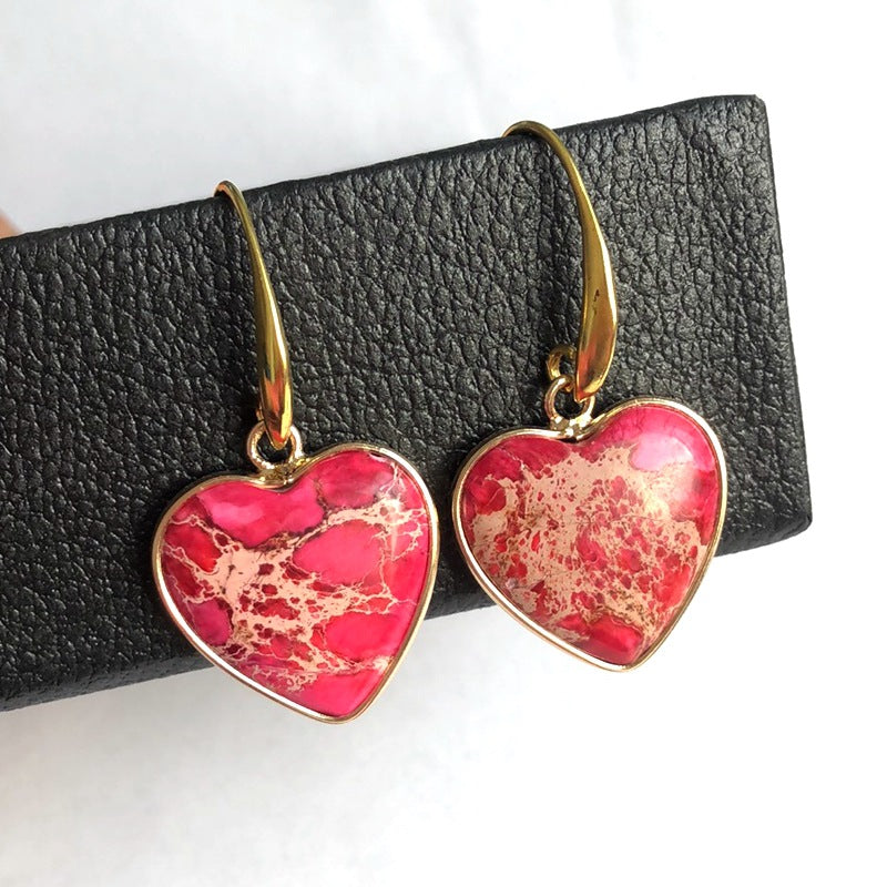 Rose Heart Hanging Earrings