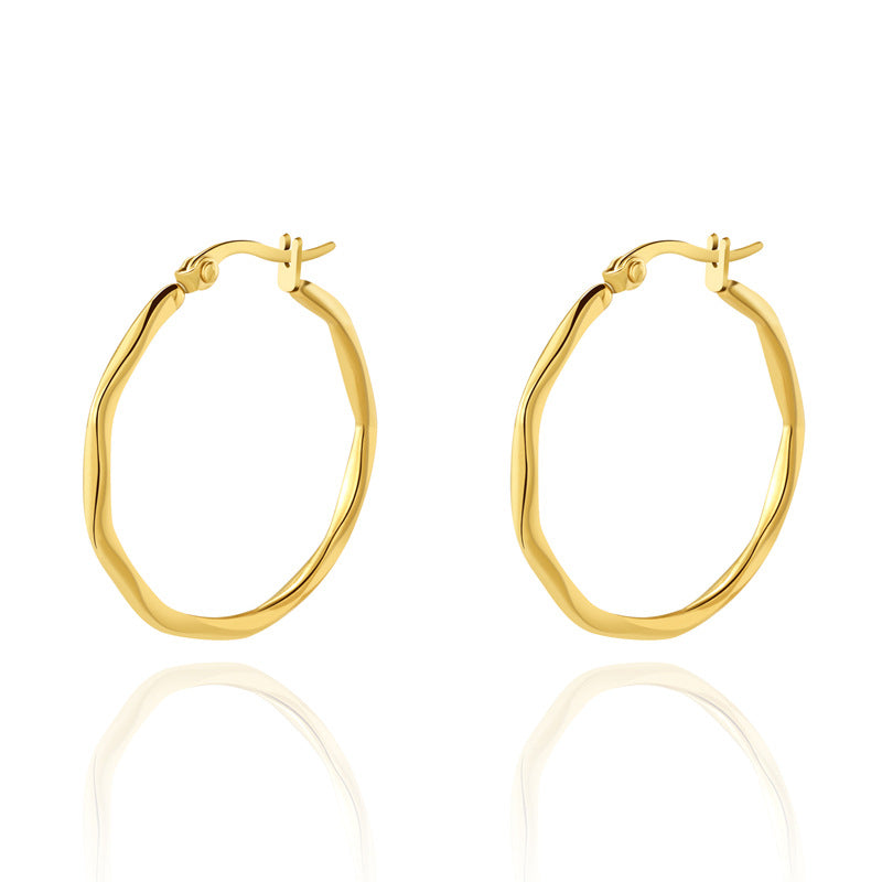 Stainless Steel Geometric Circle Earrings