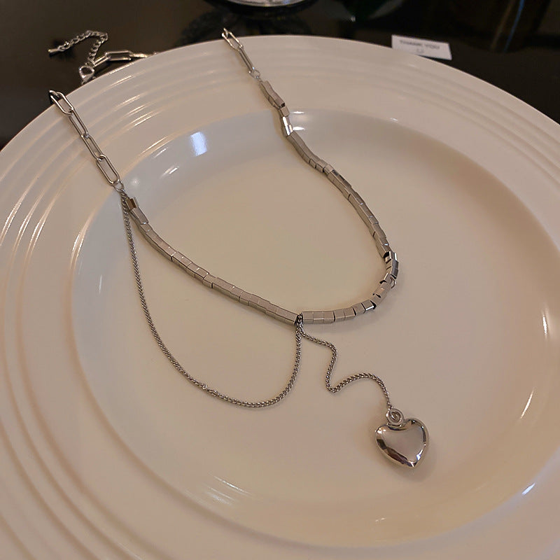 Heart Square Tassel Necklace