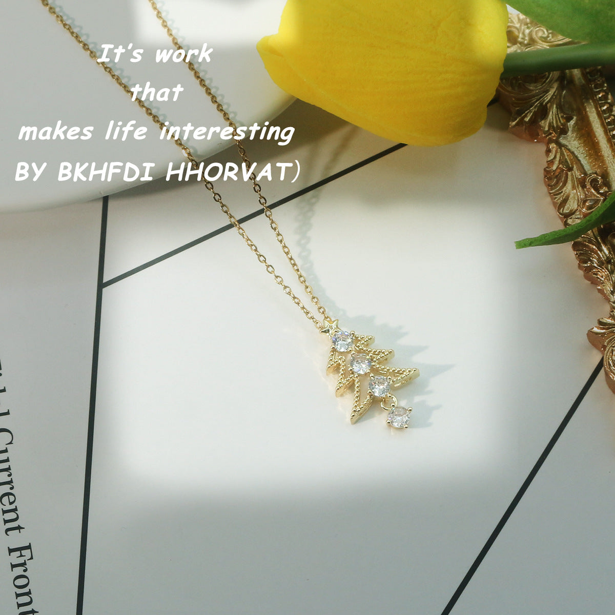 Titanium Steel Christmas Tree with Clavicle Necklace