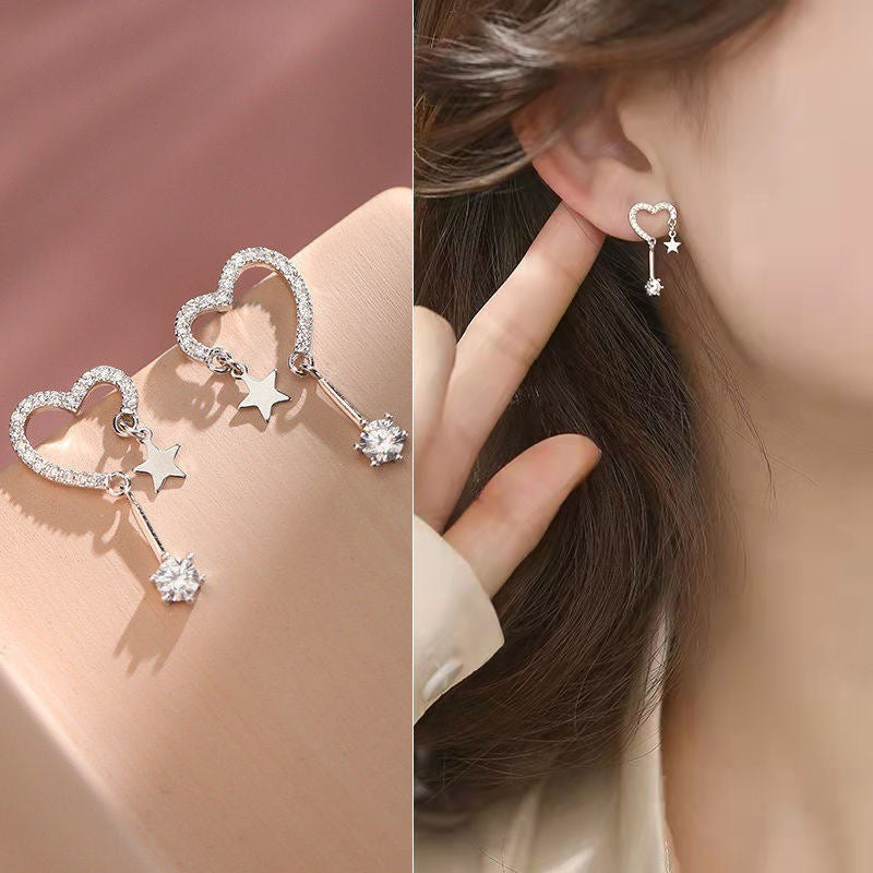 Love Short Five-pointed Star Earrings