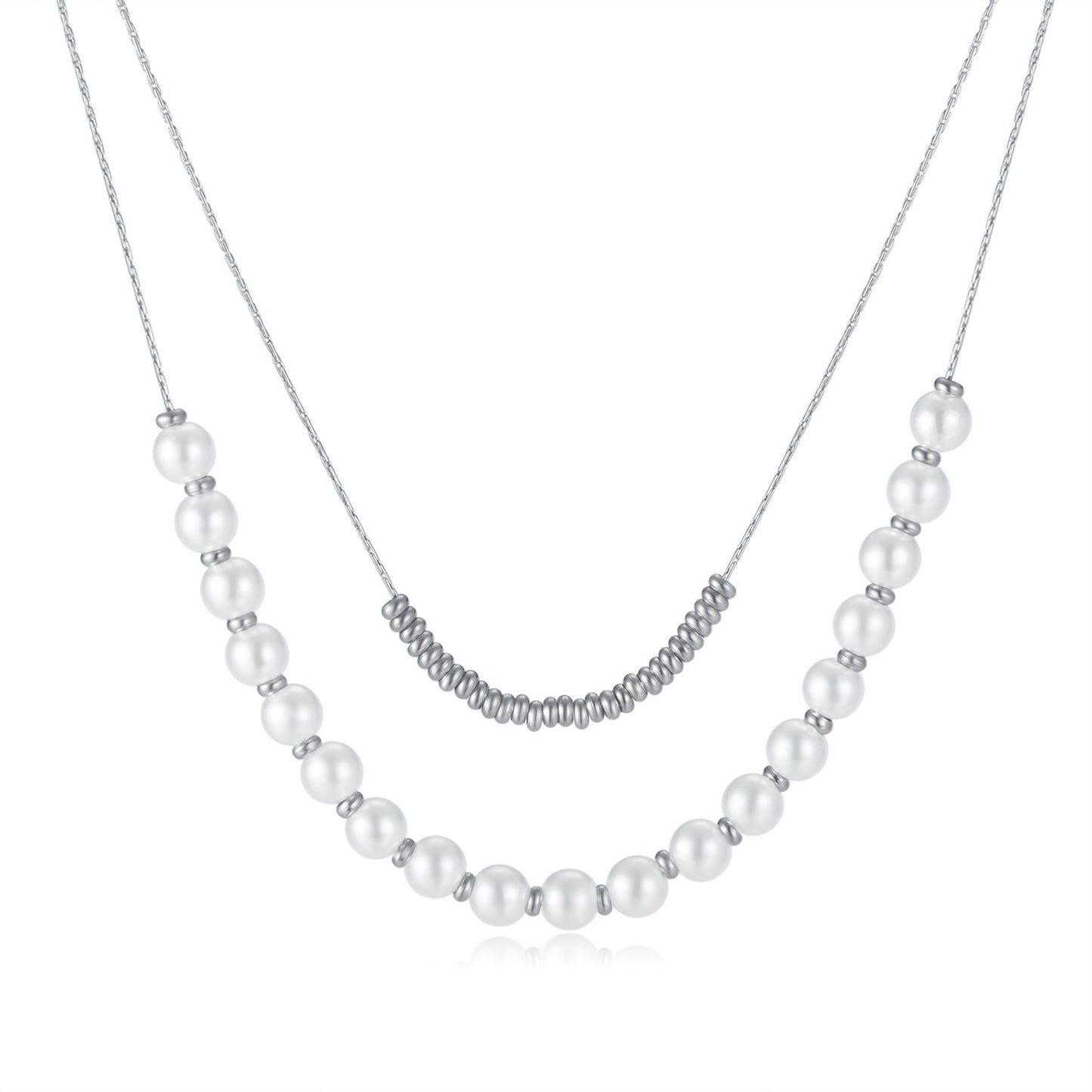 Titanium Steel Pearl Temperament Necklace