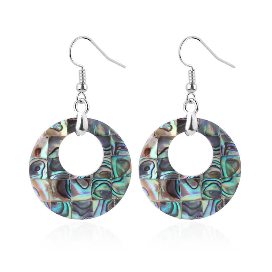 Shell Fragments Spliced Into Buckle Earrings