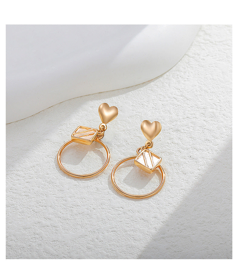 Geometric Square Circle Earrings