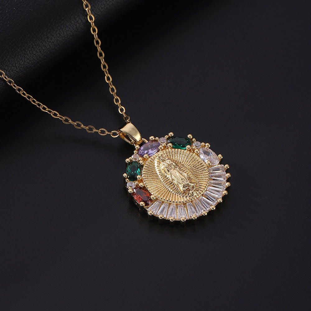 Creative Personality Madonna Geometric Gold-plated Copper Necklace Simple and Versatile