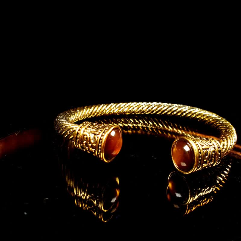 Torque Viking Red Tiger Eye Bracelet