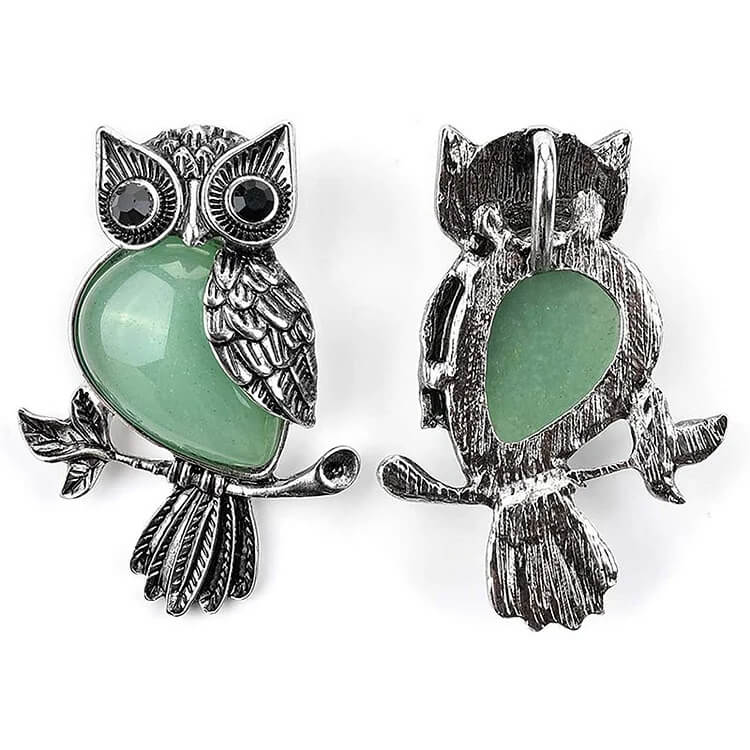 Natural Stone Owl Necklace