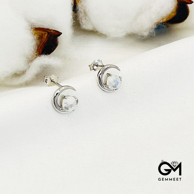 Sterling Silver S925 Moonstone Earrings