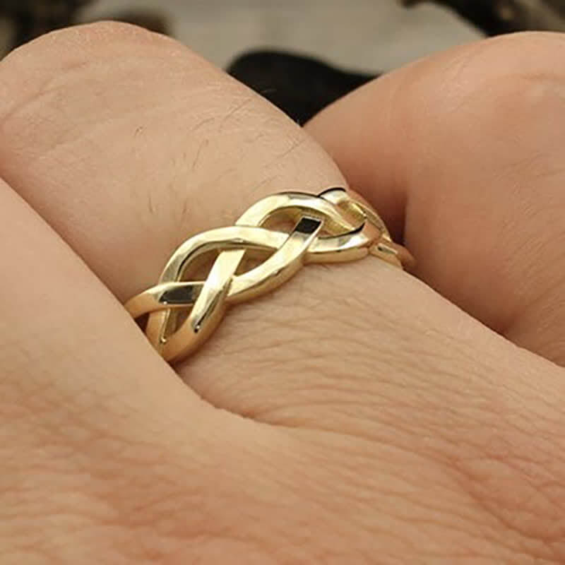 Antique Gold Braided Wrap Openwork Ring