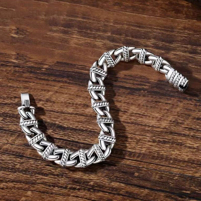 Cool Men's Simple Iron Chain Bracelet