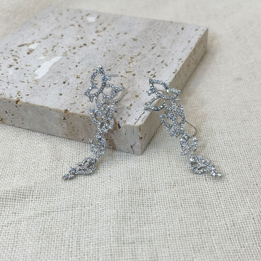 Irregular Butterfly Zircon Earrings