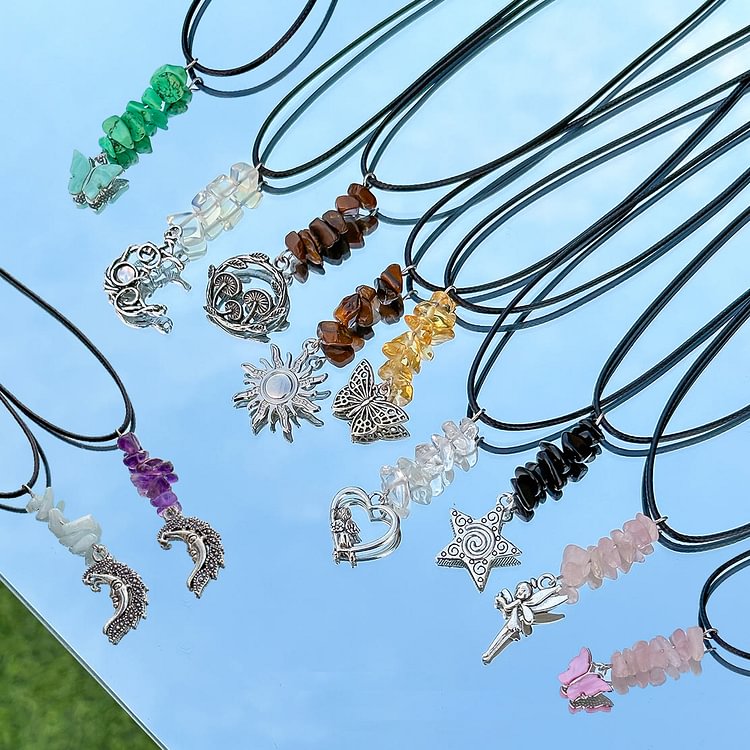 Butterfly Tassel Leather Wax Thread Necklace