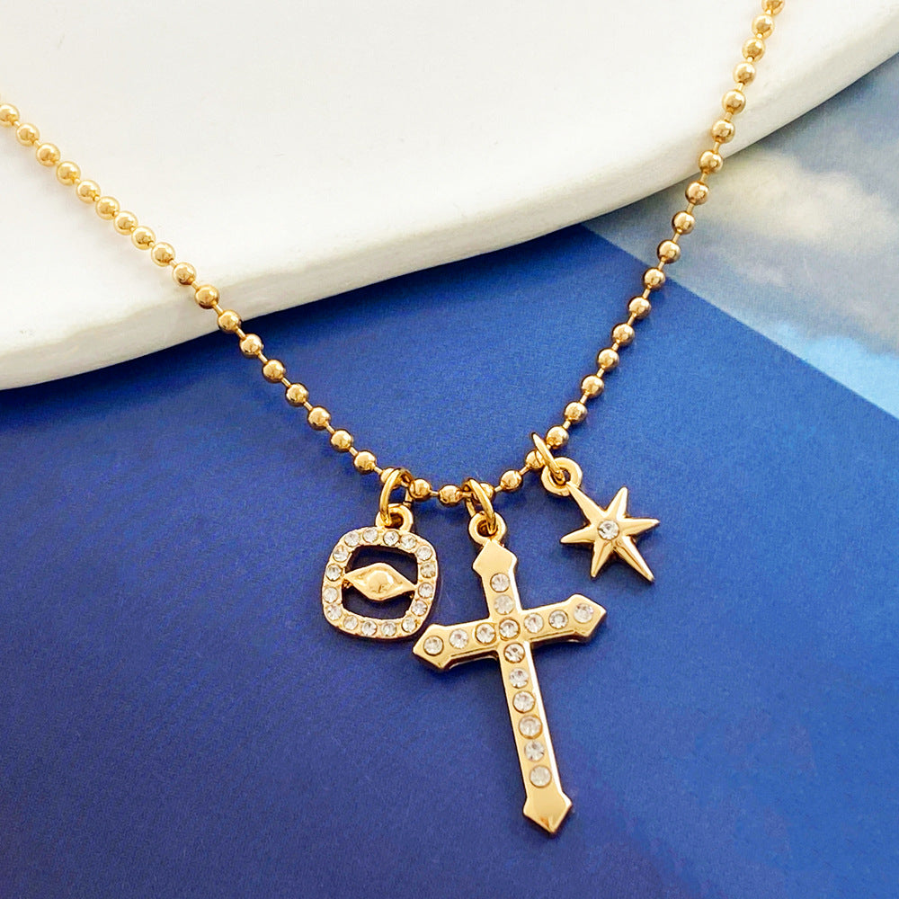 Cross Hexagram Devil's Eye Necklace