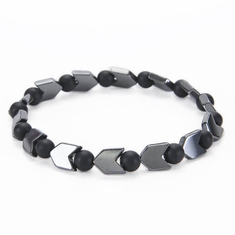 Arrow Hematite Tiger Eye Beaded Men Bracelet