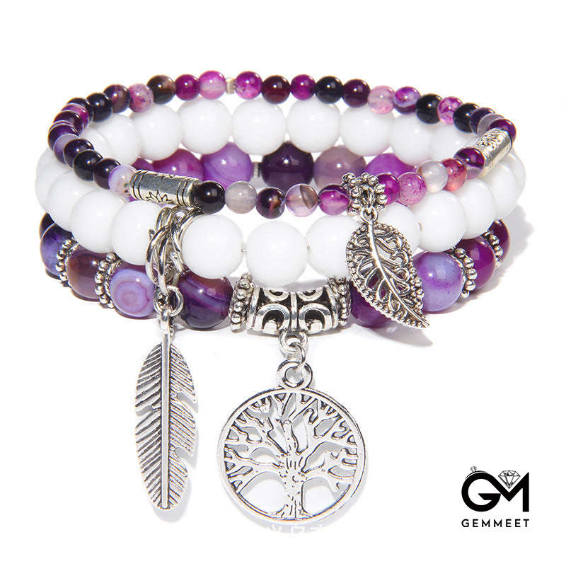 Bohemia Amazonite Amethyst & Turquoise Fold Wear Bracelet