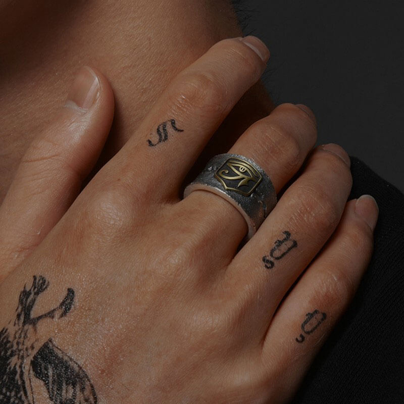 Men's Hippop Retro Eye of God Horus Adjustable Ring