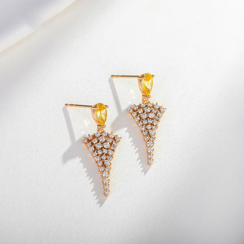 Light Luxury Triangle Earrings Women's Fashion Retro Earrings