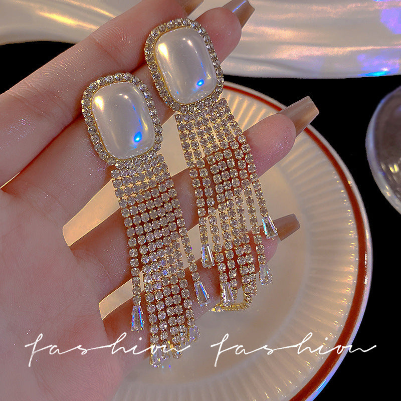Flash Diamond Long Style Earrings
