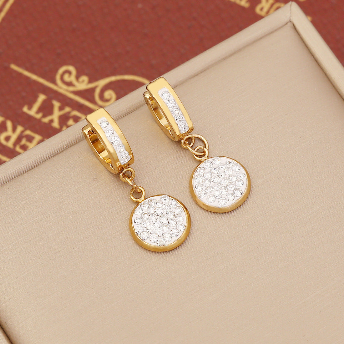 Temperament Stainless Steel Zircon Earrings