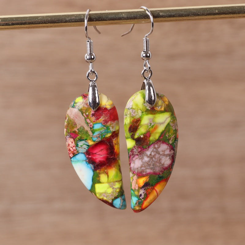 Symmetrical Colored Imperial Turquoise Earrings