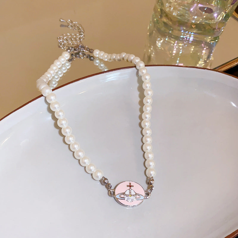 Zircon White Pearl Butterfly Necklace