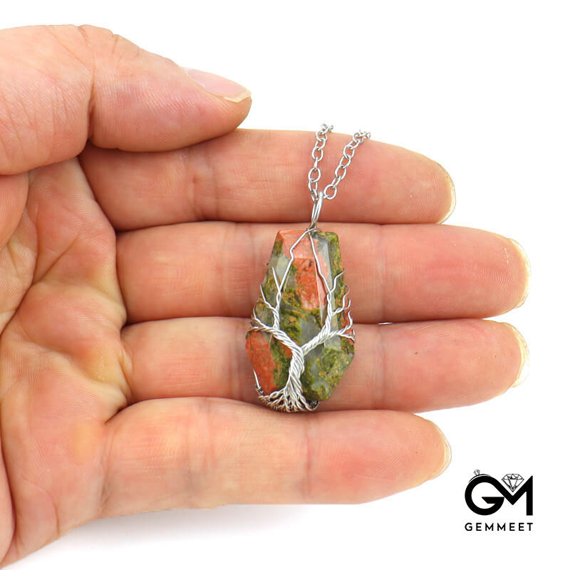 Octahedral Crystal Tree of Life Necklace