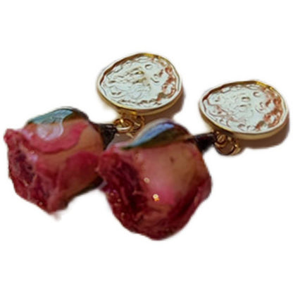 Silver Needle Immortal Dried Flower Earrings