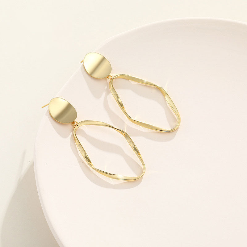 Retro Style Geometric Irregular Niche Earrings for Women