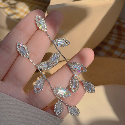 Super Fairy Crystal Long Tassel Earrings with Diamonds