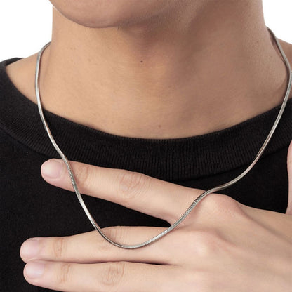 Stainless Steel Flat Simple Classic Men's Necklace