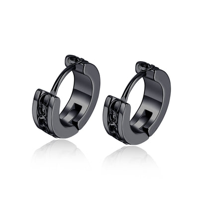 Stainless Steel Rope Totem Huggie Hoop Earrings