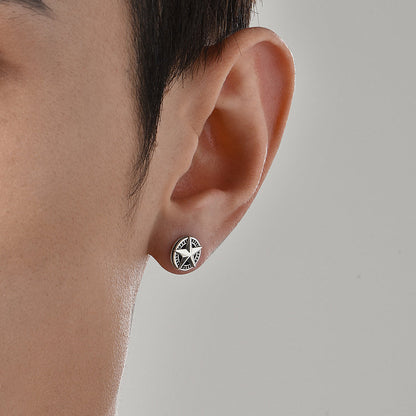 Sterling Silver Pentagram Stud Earrings