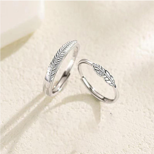 'Stay With You' Feather Couple Ring