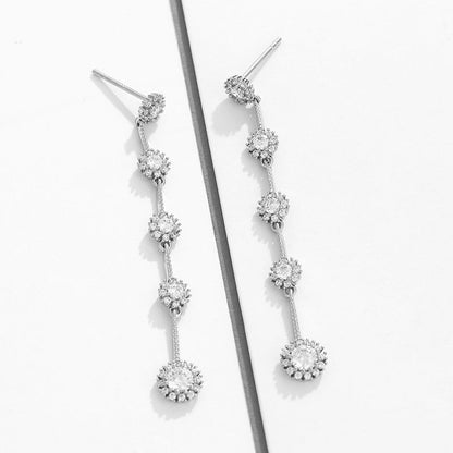 Sunflower Earrings Elegant Long Tassel Earrings