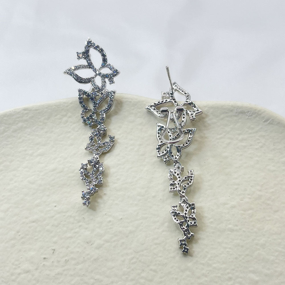 Irregular Butterfly Zircon Earrings