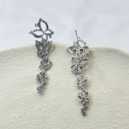 Irregular Butterfly Zircon Earrings